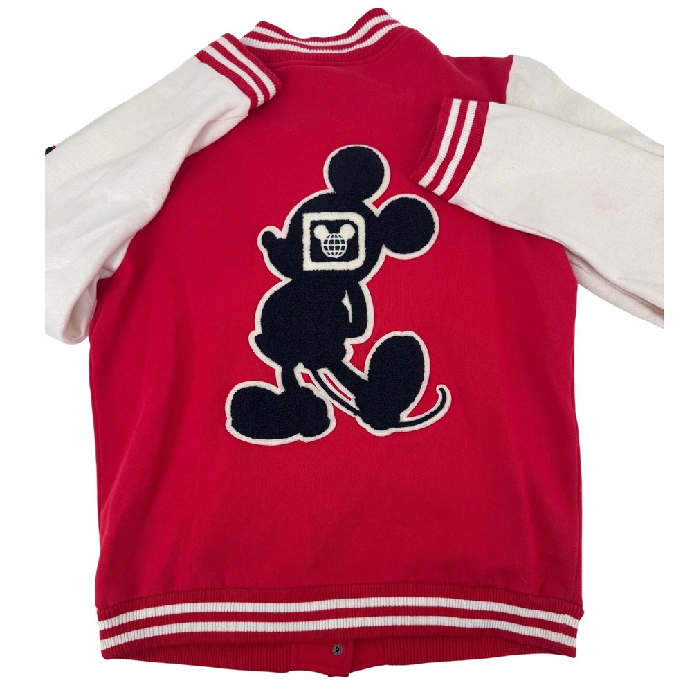 Disney Parks Mickey Mouse Varsity Jacket XL Walt Disney World 71 Mens Red White